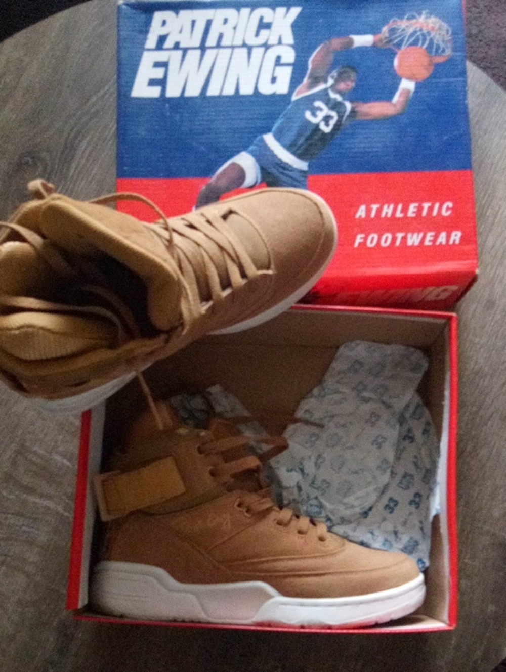 Patrick Ewing Tan Athletic High-Top Sneakers
